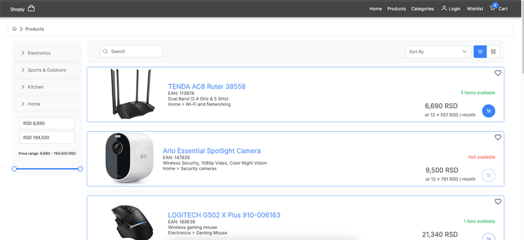 Preview image for Webshop